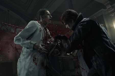 《生化危机9：安魂曲》全新4K截图：里昂电锯穿膛丧尸